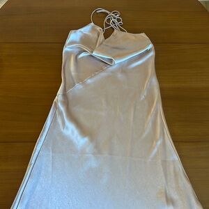 White Fox Silk Cowlneck Dress